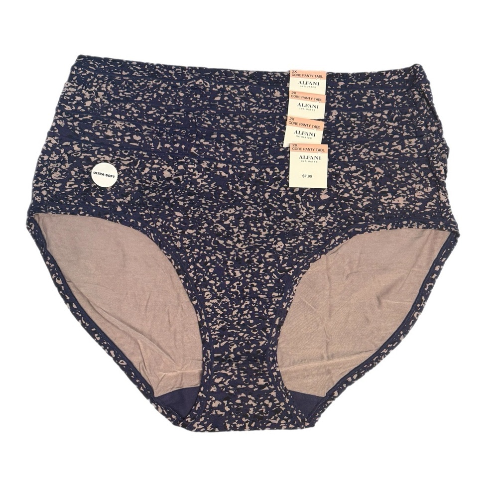 Alfani Women’s Panties 4-Pack – Abstract Animal Print, Size 2X
